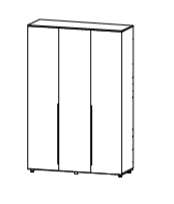 Шкаф Сп/г Норд №2/1 д1200*г520*в2177 (шт овал, расп, 3 дв) от MEBSTILE.store